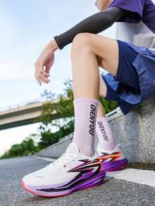 2026 New Ultra-Light Carbon Board Running Shoes, Popcorn Midsole Anti-Slip Durable Versatile Sneakers - White Purple - View 2