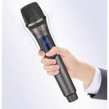 Kit Of 2 Professional Rechargeable UHF Wireless Dynamic Microphones For Karaoke - 黑色 - 查看 5