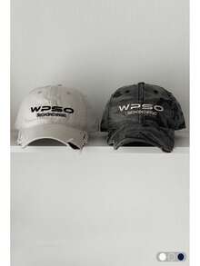 Distressed Destroyed Brim Curved Bill Baseball Cap - Grunge Streetwear Hat - WPSO Broken Eaves - View 4