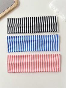 1pc/2pcs/3pcs/6pcs Women Elegant Sweet Striped Print Elastic Fabric Sports Headband,Suitable For Daily,Fitness,Running,Yoga - Multicolor - View 22