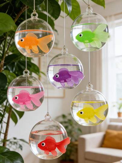 12pcs Realistic Plastic Floating Fish Aquarium Decorations, Party Decor Gifts, Handmade, Birthday Party Supplies, Gift Bag Filler (Random Fish Types)