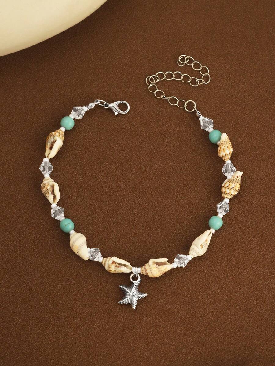 Bohemian Style Fashion Starfish, Seashell, Unique Shell Casual Retro Ocean Beach Resort Bracelet - Multicolor - View 1