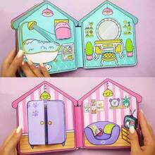 DIY狗狗安静书，贵宾犬主题贴纸手工套装，成人减压剪贴簿用品，手工工艺书，礼品套装，需自行裁剪和组装 - 彩色 - 查看 5