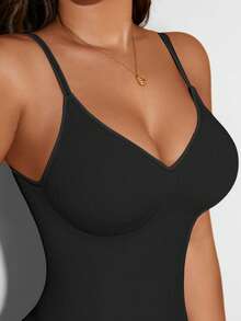 Suprenx 一件式露背塑身衣，女士收腹连体裤，无缝全身塑形无袖连体裤，情人节特别版 - 黑色 - 查看 4