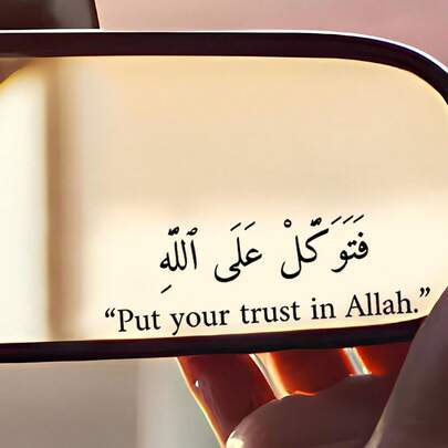 Islamic Car Rearview Mirror Sticker "Trust In " Arabic Waterproof Vinyl Decal Car Decoration Accessories