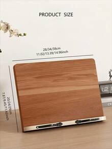 1pc Adjustable 8-Slot Wooden Reading Stand - Ergonomic Angle Adjustable Wooden Desktop Book Holder Rack, Non-Slip, Foldable Vertical Fixed Stand, Suitable For Study/Office, Room Decor, Bedroom Furniture, Practical Learning Tool - Mocha Brown - View 3