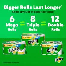 Bounty Select-A-Size Paper Towels White 8 Triple Rolls = 24 Regular Roll - Blanco - Ver 5