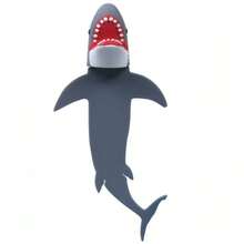 3D Shark Bookmark - Plastic, Black With Red Teeth Details, Fun Student Stationery Back To School Gift - Multicolor - View 10