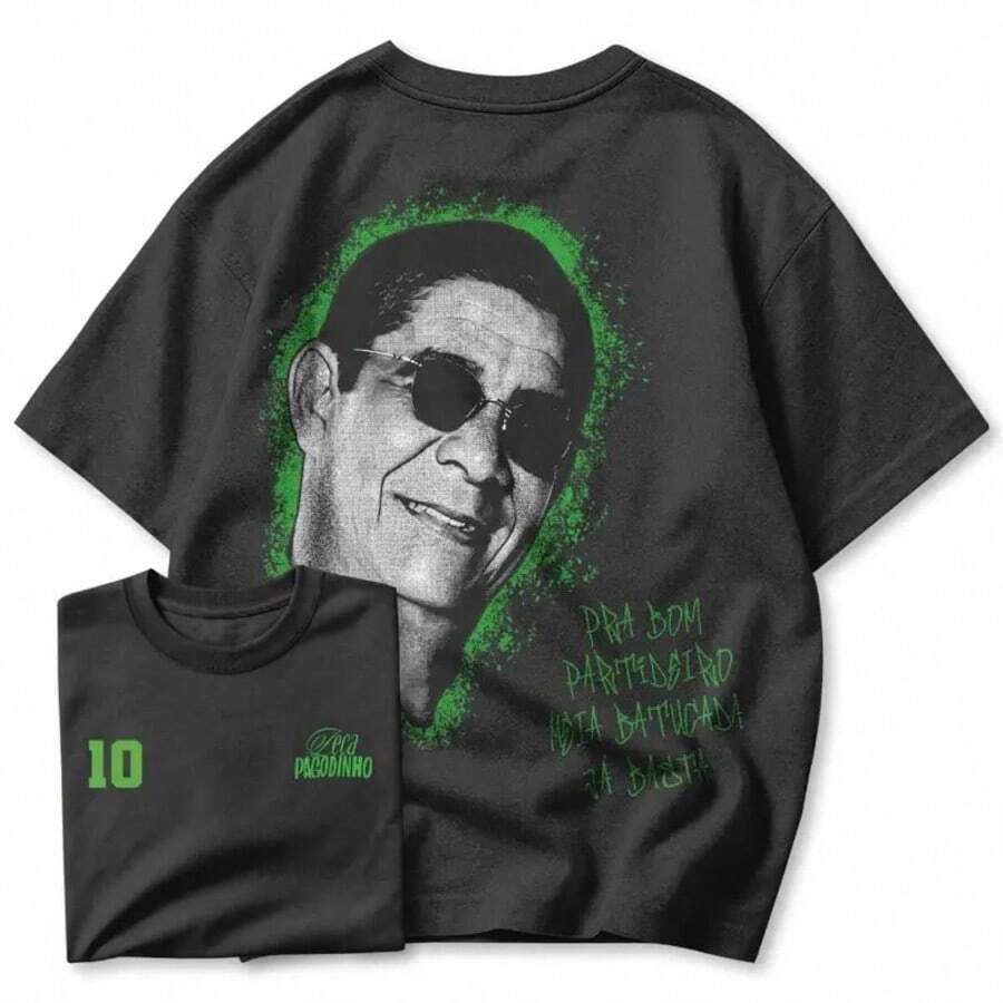 Men's Cotton T-Shirt  Legend Singer World Cup Line Football Luxury Children's Streetwear Plus Size Up To G5 226 - 黑色 - 查看 1