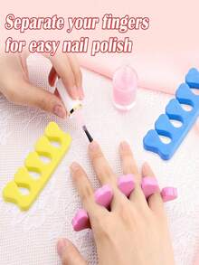 100pcs Pink Foam Toe Separators - Suitable For Manicure, Pedicure And Nail Art, Odorless Nail Polish Accessories, Comfortable Foam Finger Separators, Soft Foam Toe Separators, Nail Art Tools. Applicable For Both Hands And Feet - Multicolor - View 7