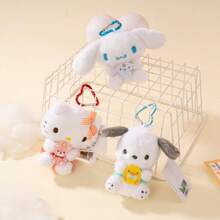 SANRIO Offizielle Plüsch-Schlüsselanhänger. 13 cm / 5,12 Zoll. Weiches, cartoon-artiges Plüsch-Spielzeug-Schlüsselanhänger, perfekt für Kinder und Fans - ideal zum Spielen, zur Raumdekoration, zur Präsentation und als süßes Taschen- und Buchzubehör. Das perfekte Geschenk zu Geburtstagen, Valentinstag, Ostern, Halloween, Thanksgiving, Weihnachten und Neujahr. - Verschiedenfarbig - Übersicht 6