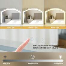 AYAYM Vanity Mirror With Lights LED Lighted Up Makeup Mirrors With Dimmable 3 Modes And Brightness Adjustment Touch Screen Control 10X Magnifying Glass For Bedroom Dressing Room - 70x55cm - View 4