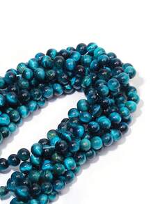 1 hebra de cuentas de ojo de tigre azul de 4 6 8 10 mm, estilo bohemio, piedras preciosas naturales, espaciadores de cuentas sueltas para hacer joyas, pulseras y accesorios DIY para niñas - Azul - Ver 8