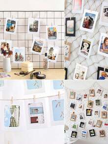 21件套简约复古彩色仿皮纸相框，配木质夹子和绳子，易于安装，适用于家居、婚礼、生日、周年纪念派对、墙面照片展示装饰，适合作为新年、情人节、母亲节、父亲节、毕业礼物。 - 新款 - 查看 12