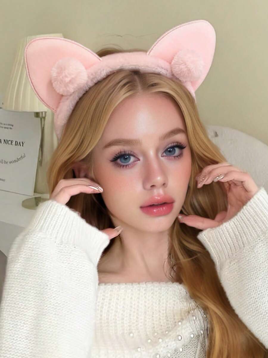 1个可爱毛绒青蛙发箍