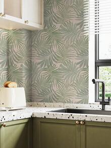 1 rouleau de 1m/3m/5m Papier peint rétro à motif de feuilles de plantes tropicales, style nordique minimaliste, papier contact amovible et auto-adhésif, papier peint vinyle, décoration maison DIY, fond de pièce, chambre, cuisine, salon, salle de bain, armoire, renouvellement de meubles - Ombre des feuilles - Voir 7