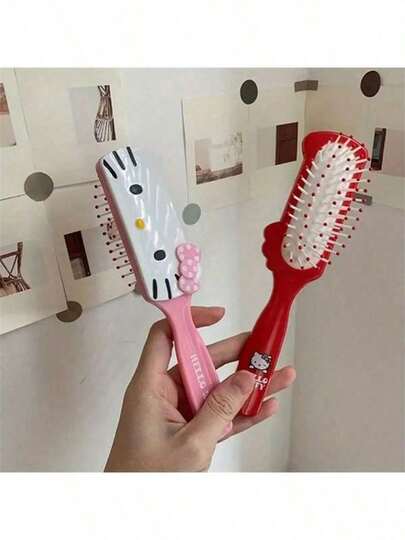 SANRIO مشط شعر كرتوني لطيف لقطة سانريو، مشط تدليك، مشط وسادة هوائية، مشط كيس هوائي، مشط مريح لتنظيف الحيوانات الأليفة. نظرًا لمشكلات الصناعة أو النقل، قد يكون للمنتج اختلافات في اللون أو خدوش أو اختلافات لطيفة في الطراز، يرجى الشراء دون تأثير على الاستخدام.