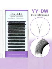 10 Rows D Curl YY 3D 4D 5D Individual Eyelash Extensions Faux Mink Soft Light Wispy Fluffy Reusable DIY Cluster Lashes Long Natural For Salon Home Daily Party Makeup - D - View 9