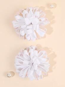 2 piezas/Set Clips para el cabello con flores de jacquard blanco estilo Hortensia para el Día de la Madre, accesorios de cabello con flores de moda, adecuados para niñas, niños, mejores amigas, viajes de primavera/verano, regalos para fiestas de boda y sigue nuestra tienda para obtener los últimos estilos y disfruta de un 20% de descuento en tu próximo pedido y DZBB - Blanco - Ver 3