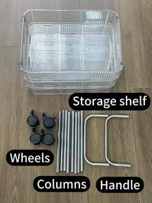 1 pieza Carrito móvil de almacenamiento de aperitivos de varios niveles (2/3/4 niveles) transparente, multiusos, con gran capacidad de carga, ruedas giratorias, con cerradura, conveniente y flexible, de material acrílico, adecuado para cocina, baño, sala de estar y dormitorio, ideal para almacenar cosméticos, libros y artículos del hogar - Multicolor - Ver 9