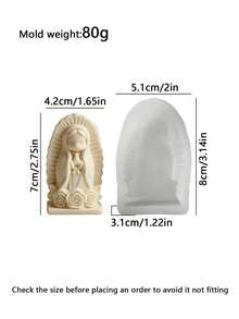 1PC Religious Figure Silicone Candle Mold, Virgin Mary & Jesus Statue Mold For DIY Candle, Gypsum, Clay & Cement Craft, Perfect For Church, Home Altar & Commercial Handmade Use - A - View 13