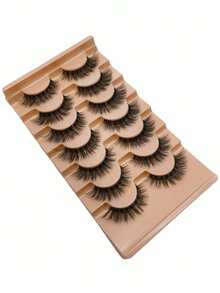 7 Pairs Of Naturally Slender False Eyelashes, Handmade 3D Curls For Easier Wearing, Fashionable Makeup Effect For The Whole Day - View 7