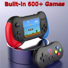 X9M Portable Retro Video Game Console, 3.5" Joystick Handheld Game Player With 666 Built-In Games, Wireless Controller, Rechargeable, TV Connection - Multicolor - View 2