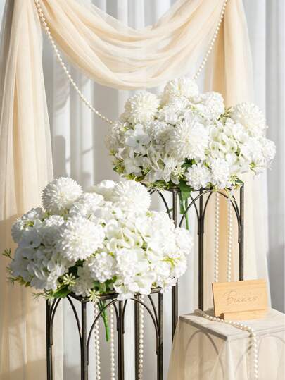 1支仿真丝花 - 绣球花、球菊、仿真花束，适用于家居、餐厅、客厅、户外花园装饰，也可用于婚礼、家庭花园和派对装饰，仿真花，婚礼用花，新娘捧花，婚礼用品，婚礼装饰，装饰花，春季装饰