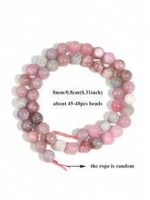6/8/10mm Alxa Agate Natural Colorful Round Beads, For Jewelry Making DIY Necklace Bracelet Accessories - Multicolor - View 14