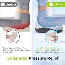 Breathable And Non Slip Seat CushionMulti-Layer Gel Seat Cushion For Ideal Support Softness Cooling Memory Foam Office Chair Cushion For Hemorrhoid Sciatica Tailbone Pain Relief Anti-Slip Back Seat Pillow - 黑色的 - 查看 5