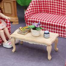 1:12 Dollhouse Miniature Coffee Table, Micro Scene Model Coffee Table Prop, Multi-Color Wavy Curved Coffee Table, Photography Scene Prop Miniature Furniture Wavy Coffee Table, Suitable For Displaying Food Toys Mini Coffee Table - Multicolor - View 6