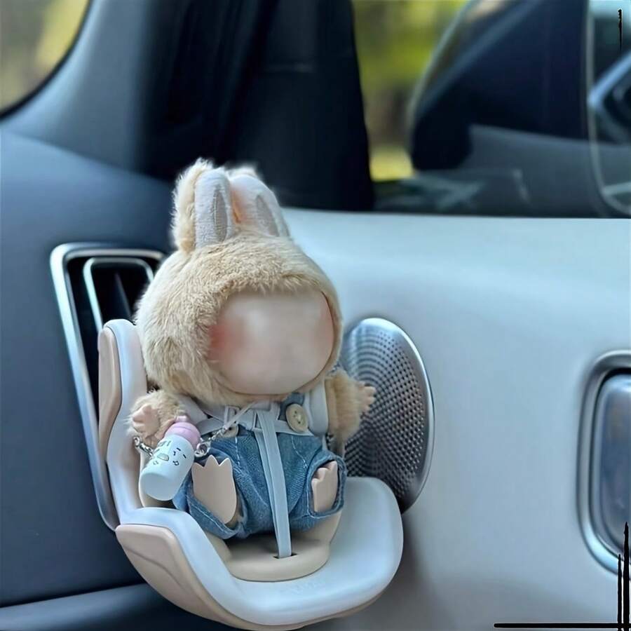 1个新奇小型宠物车载通风口支架，美观的仓鼠安全座椅，带安全带和牵引绳，桌面磁性底座展示架，可用作小鼠和小动物的旅行拍照道具 - 彩色 - 查看 1