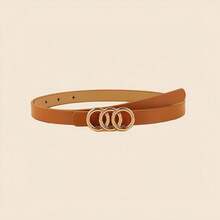 1pc Women's Casual Metal Buckle Leather Belt, Suitable For Couples Gift, Fashion Versatile Decorative Waist Belt For Jeans, Skirts, Trousers, Metal Buckle Belt For Wedding, Party, Daily Wear, Multiple Colors Available - 1pc - View 7