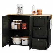 High-Quality 4-Drawer Rattan Cabinet With Solid Wood Handles - Suitable For Bedroom, Living Room, Dining Room, Hallway - Dimensions: W80/H80/D38 Cm - Hitam + Alami - View 11