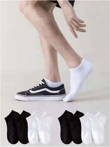 1/5/10 Pairs Women Ankle Socks, Black & White Invisible Socks, Cute Socks Suitable For All Seasons And Occasions, Soft And Smooth - Multicolor - View 1