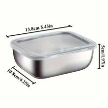 Large Stainless Steel Rectangular Food Storage Container With Transparent Lid - Stackable And Durable - Suitable For Camping, Outdoor Adventure And Home Use - Perfect For Storing Meat, Fruits And Vegetables - Compact Kitchen Organization Miracle. Easter Gift, Mother's Day Gift - Multicolor - View 12