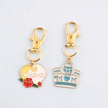 6pcs Mother's Day Flower & Letter Enamel Keychains, Appreciation Gifts For Mothers, Wives - Multicolor - View 7