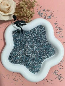 100 viên đá Zirconia mini đáy phẳng trang trí móng tay, nhiều hình dạng trái tim và vuông, màu xanh ngọc lam siêu sáng bóng. - cái hồ màu xanh - Xem 2