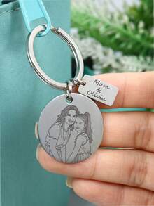 Custom Photo Keychain, Personalized Name Keychain, Customized Family Picture Keychain, Acrylic - Style B - View 5
