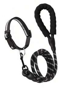 1 Set Black Cat & Dog Reflective Leash, Pet Walking Leash For Dogs & Cats, 2pcs - Black - View 3
