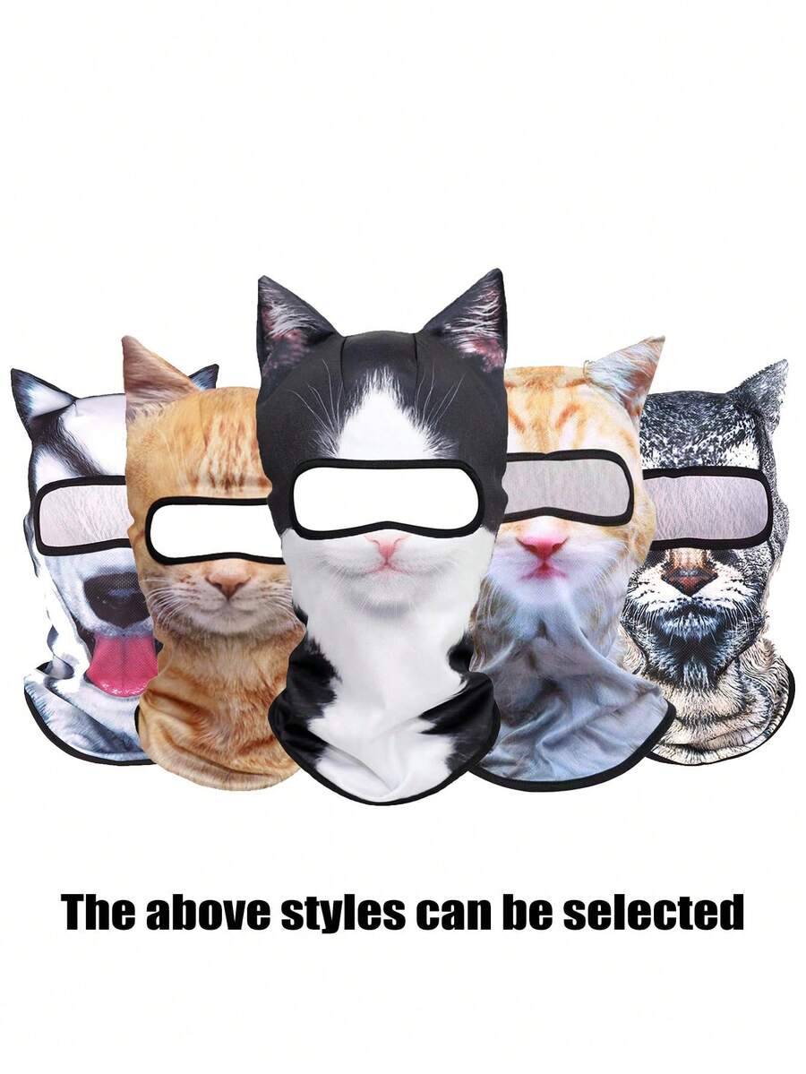 1顶骑行帽/拉法帽，男女通用3D动物造型头套，适合参加化装舞会和聚会 - 彩色 - 查看 1