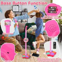 Karaoke Microphone Toy With Stand, Data Adapter, Compatible With MP3/MP4 (39 Inches) - Multicolor - View 12