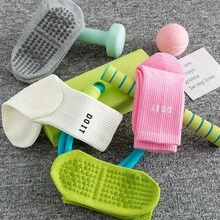 女士健身防滑袜，瑜伽中筒袜，吸湿透气鲨鱼图案紧身袜，普拉提袜 - 中筒襪 - 查看 4