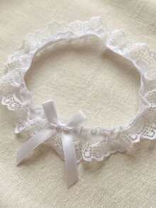 蕾丝腿套 性感动漫蕾丝袜 JK腿套 撕拉式甜辣腿套 公主辣妹 - 白色 - 查看 3