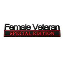 2Pcs Female Veteran Special Edition Car Emblems 3D Raised Car Bad Exterior Truck Stirs Fender Decal Black/Red - Đen/Đỏ - Xem 3
