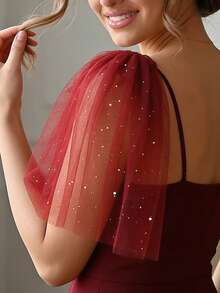2pcs Elegant Shiny Women Shawl, Suitable For Dresses, Formal Events And Parties, Fashion Capelet - Multicolor - View 7