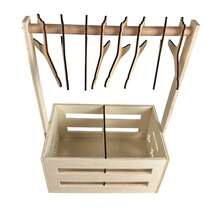 Wooden Pet Storage Organizer With Clothes Rack, Dog Toy Storage Bin, Cat Wardrobe Closet With Handle, Multi- Compartment Pet Accessories, 8 Small Pet Clothes Hangers - 風格 - 查看 2