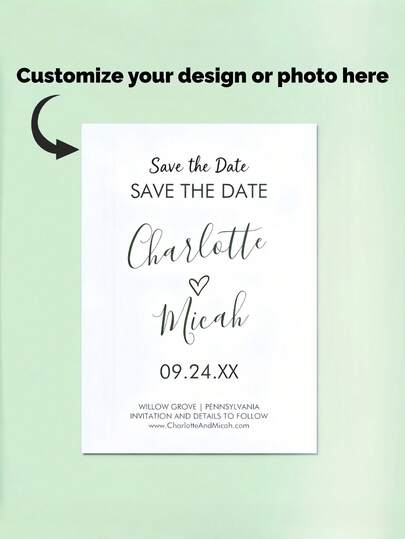 Thiệp mời cưới thiết kế riêng, kích thước 5.91*3.94 inch, in ảnh và hoa một mặt/hai mặt, ghi chú ngày cưới. Thích hợp cho thiệp mời cưới, thiệp chúc mừng đám cưới, lễ rửa tội, 10/20 thiệp mời dự tiệc bằng giấy.