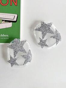 2 chiếc băng đô đính đá hình ngôi sao 3D trong suốt, dùng cho tai nghe Bluetooth, tương thích với hộp bảo vệ Max, nút tai nghe Apple, chống sốc. - Nhiều màu - Xem 6