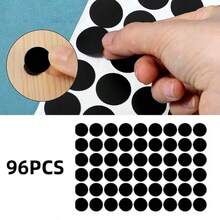 96pcs Self-Adhesive Screw Hole Covers - PVC Dust-Proof Stickers, White/Black Available, Suitable For Furniture, Desks, Cabinets, Walls Decoration, Used To Cover Furniture Defects And Protect, Easy To Install, Modernized - Household Necessity - Holiday Gift - Black (96 Pieces) - View 7